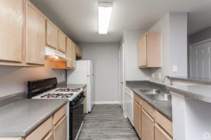 3BR-2BA-1150-SF-Kitchen-grey-floors-grey-paint-scaled - Cable Ranch Apartments
